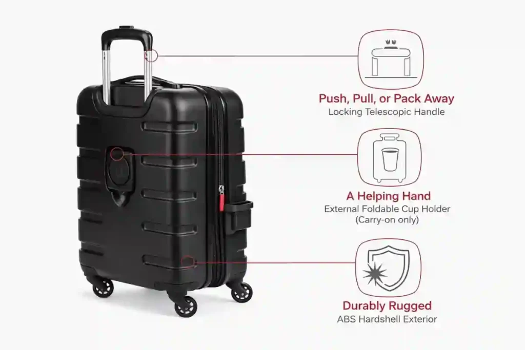  SwissGear 7366 Hard side is a feature-rich, compact carry-on Hard-Shell Trolley luggage Bags designed for the modern traveler. 