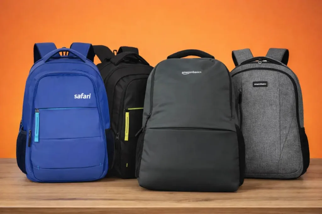 Budget laptop backpacks under ₹1000 in India tested for rain protection, laptop padding, and daily college and office use