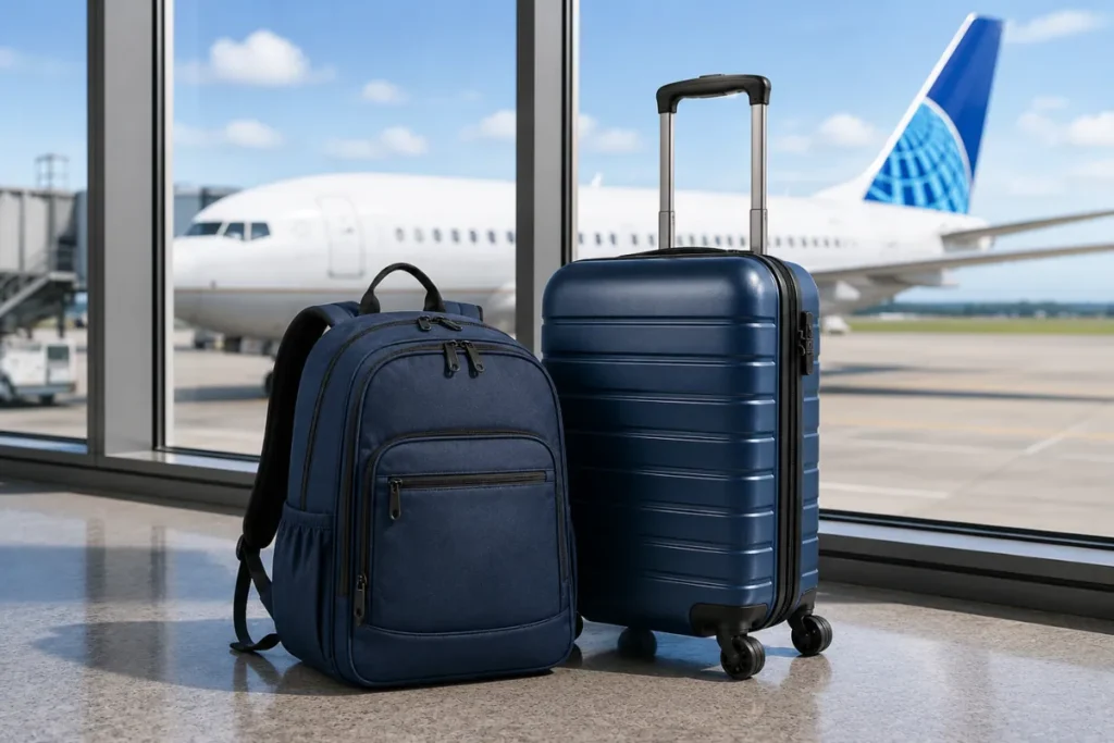 United Airlines Baggage Rules 2026: Personal Item, Carry-On & Gate Rules United Airlines baggage rules 2026 showing personal item and carry-on size limits