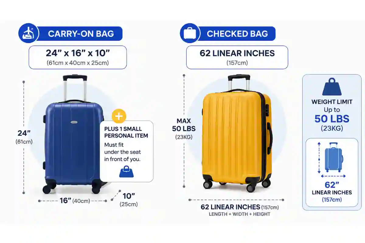 checked suitcase at Southwest Airlines airport baggage counter